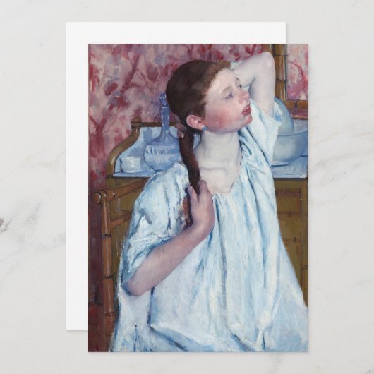 Mary Cassatt - Girl die haar haar haar haar haar h Bedankkaart (Voorkant / Achterkant)