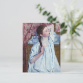 Mary Cassatt - Girl die haar haar haar haar haar h Briefkaart (Staand voorkant)