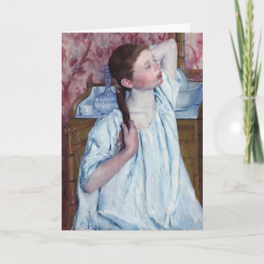 Mary Cassatt - Girl die haar haar haar haar haar h Kaart (Voorkant)