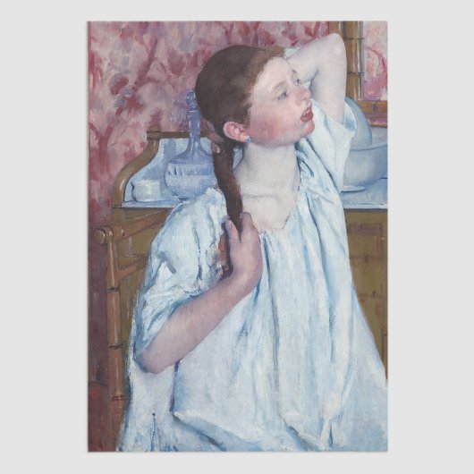 Mary Cassatt - Girl die haar haar haar haar haar h Tissuepapier