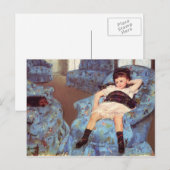Mary Cassatt Girl in Blue Armstoel Fine Art Briefkaart (Voorkant / Achterkant)