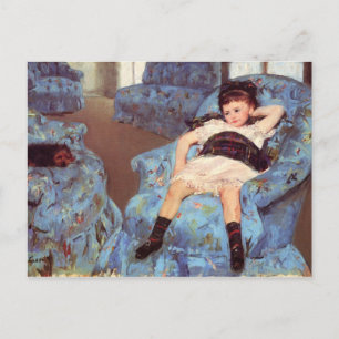 Mary Cassatt Girl in Blue Armstoel Fine Art Briefkaart
