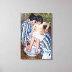 Mary Cassatt - Het bad van het kind / Het bad Canvas Afdruk