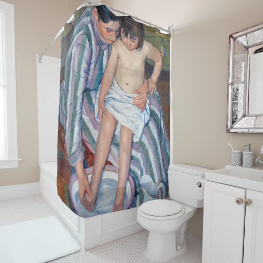 Mary Cassatt - Het bad van het kind / Het bad Douchegordijn (In situ)