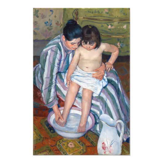 Mary Cassatt - Het bad van het kind / Het bad Foto Afdruk (Voorkant)