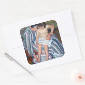 Mary Cassatt - Het bad van het kind / Het bad Vierkante Sticker (Envelop)