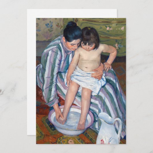 Mary Cassatt - Het kinderbad / Het bad van het kin Bedankkaart (Voorkant / Achterkant)