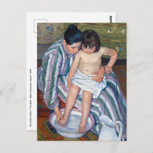 Mary Cassatt - Het kinderbad / Het bad van het kin Briefkaart (Voorkant / Achterkant)