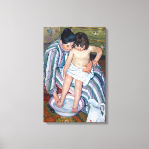 Mary Cassatt - Het kinderbad / Het bad van het kin Canvas Afdruk