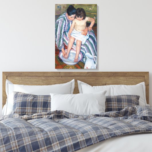 Mary Cassatt - Het kinderbad / Het bad van het kin Canvas Afdruk (Insitu (Slaapkamer))