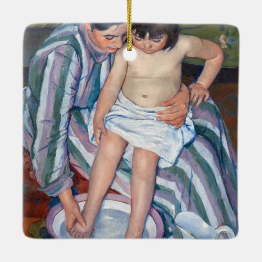 Mary Cassatt - Het kinderbad / Het bad van het kin Keramisch Ornament (Achterkant)