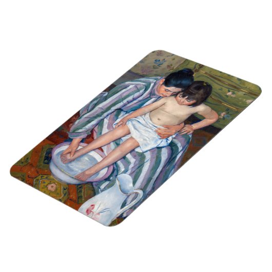 Mary Cassatt - Het kinderbad / Het bad van het kin Magneet (Linkerzijde)