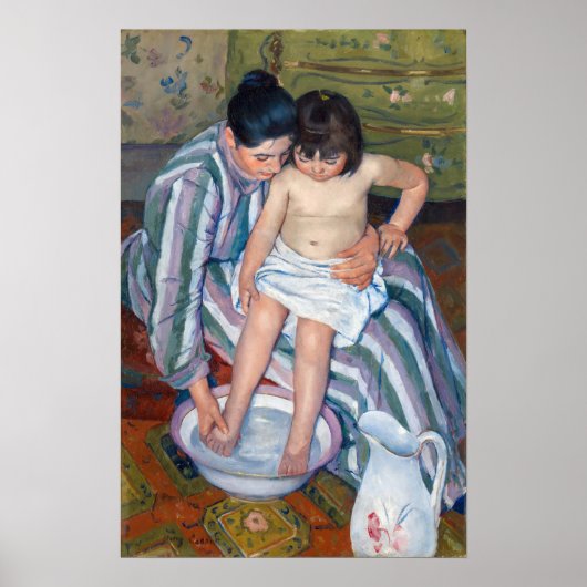 Mary Cassatt - Het kinderbad / Het bad van het kin Poster (Voorkant)