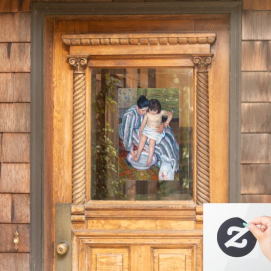 Mary Cassatt - Het kinderbad / Het bad van het kin Raamsticker (Huis Deur)