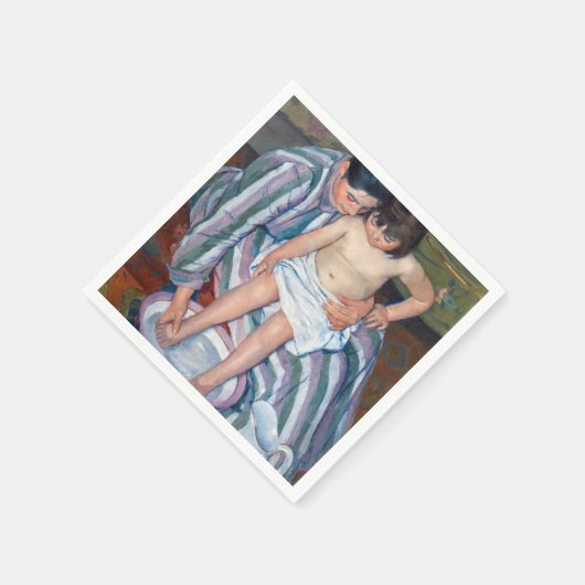 Mary Cassatt - Het kinderbad / Het bad van het kin Servet (Hoek)