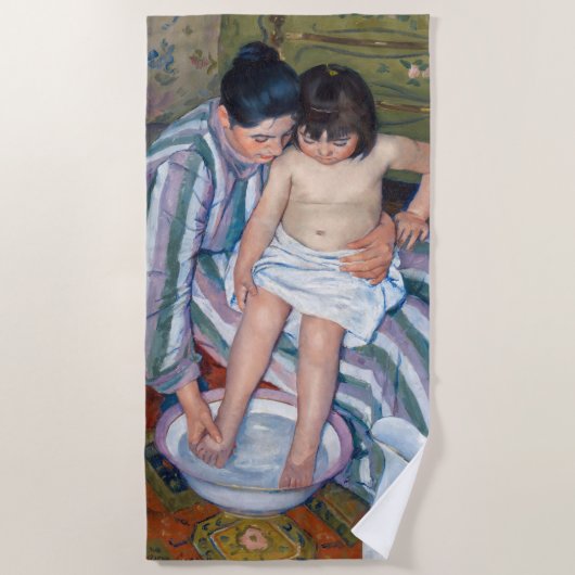 Mary Cassatt - Het kinderbad / Het bad van het kin Strandlaken (Voorkant)