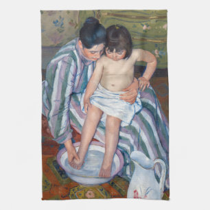 Mary Cassatt - Het kinderbad / Het bad van het kin Theedoek