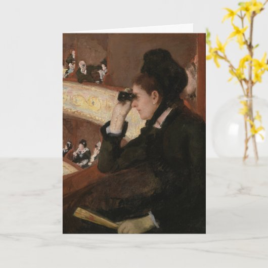 Mary Cassatt - in de Loge Kaart (Gele Bloem)