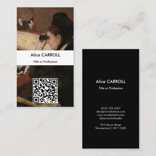 Mary Cassatt - In de Loge - QR Code Visitekaartje (Voorkant / Achterkant)