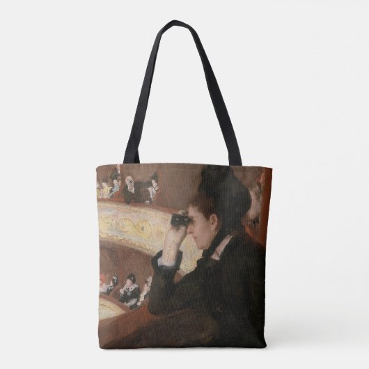 Mary Cassatt - in de Loge Tote Bag (Achterkant)