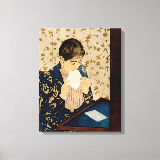Mary Cassatt is de brief (ongeveer 1891) Canvas Afdruk (Voorkant)