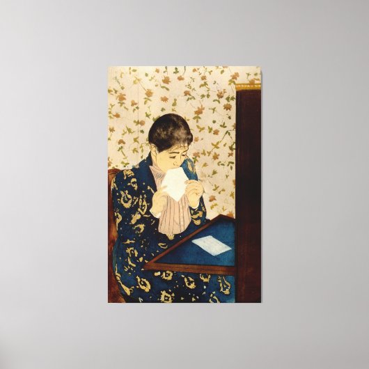 Mary Cassatt is de brief (ongeveer 1891) Canvas Afdruk (Voorkant)