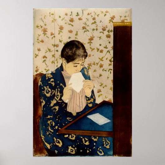 Mary Cassatt is de brief (ongeveer 1891) Poster (Voorkant)
