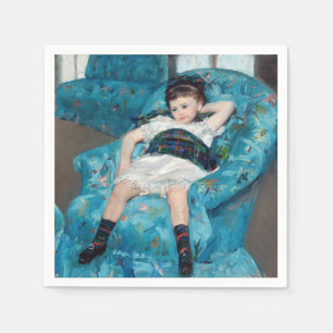 Mary Cassatt - Jong meisje in een blauwe fauteuil Servet