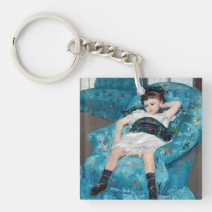 Mary Cassatt - Jong meisje in een blauwe fauteuil Sleutelhanger