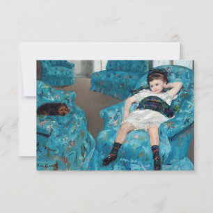 Mary Cassatt - Jong meisje in een blauwe stoel Bedankkaart
