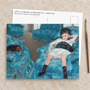 Mary Cassatt - Jong meisje in een blauwe stoel Briefkaart