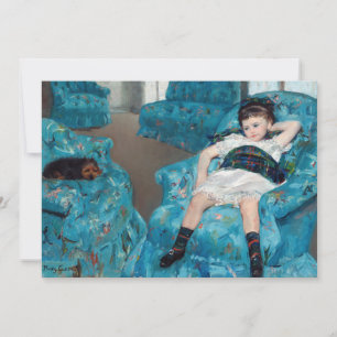 Mary Cassatt - Jong meisje in een blauwe stoel Kaart