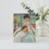 Mary Cassatt - Jonge moeder die naait Briefkaart (Staand voorkant)
