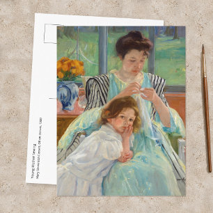 Mary Cassatt - Jonge moeder die naait Briefkaart