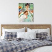 Mary Cassatt - Jonge moeder die naait Canvas Afdruk (Insitu (Slaapkamer))