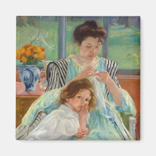 Mary Cassatt - Jonge moeder die naait Magneet