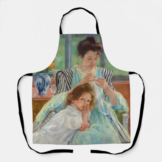Mary Cassatt - Jonge moeder die naait Schort (Voorkant)