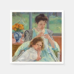 Mary Cassatt - Jonge Moeder die Naait Servet