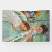 Mary Cassatt - Jonge moeder die naait Spandoek (Horizontaal)