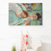 Mary Cassatt - Jonge moeder die naait Spandoek (Insitu)