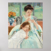 Mary Cassatt Jonge Moeder Naaien Schilderkunst Poster (Voorkant)
