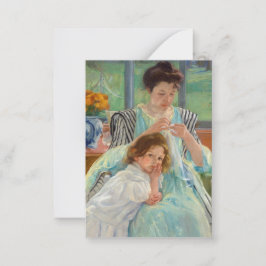 Mary Cassatt - Jonge Moeder Naait Notitiekaartje