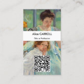 Mary Cassatt - Jonge Moeder Naait - QR Code Visitekaartje (Voorkant)