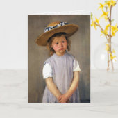 Mary Cassatt "Kind in een Pet van het Stro " Kaart (Gele Bloem)