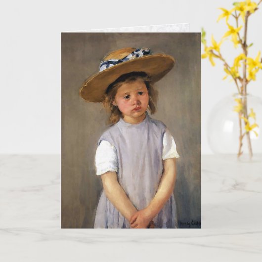 Mary Cassatt "Kind in een Pet van het Stro " Kaart (Gele Bloem)