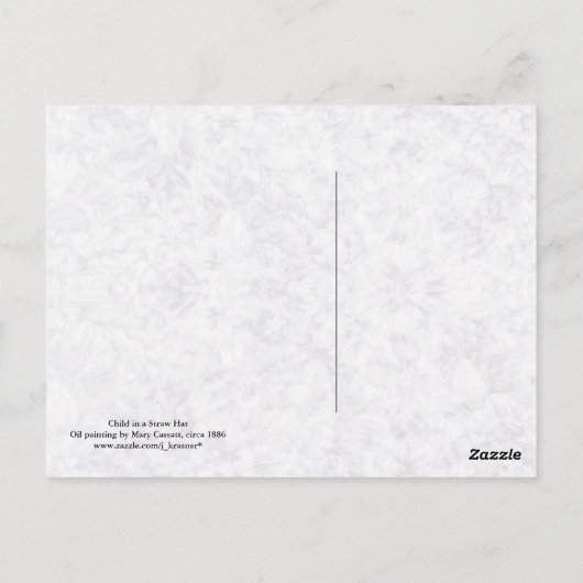 Mary Cassatt "Kind in een rietje Pet" Briefkaart (Achterkant)