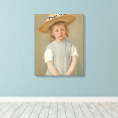 Mary Cassatt - Kind in een rietje Pet Canvas Afdruk (Insitu (Houten vloer))