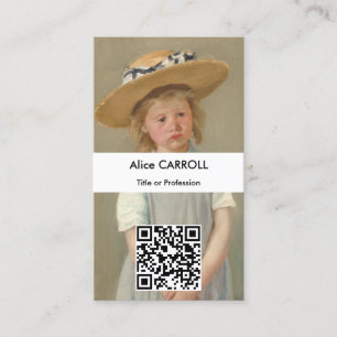 Mary Cassatt - Kind in een rietje Pet - QR-code Visitekaartje