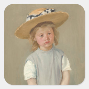Mary Cassatt - Kind in een rietje Pet Vierkante Sticker