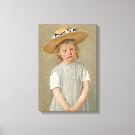 Mary Cassatt - Kind in een strohoed Canvas Afdruk (Voorkant)